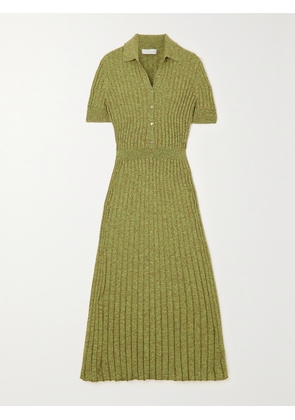 Gabriela Hearst - Avant Ribbed Cashmere And Silk-blend Midi Dress - Green - x small,small,medium,large,x large