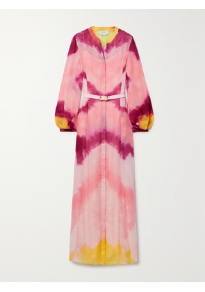 Gabriela Hearst - Massey Belted Tie-dyed Cashmere Maxi Dress - Pink - IT38,IT40,IT42,IT44