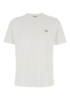 Emporio Armani logo-embroidery crew-neck T-shirt - White