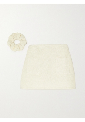MAISON CLÉO - Antonia Cotton-tweed Mini Skirt - Ivory - FR 34,FR 36,FR 38,FR 40,FR 42,FR 44