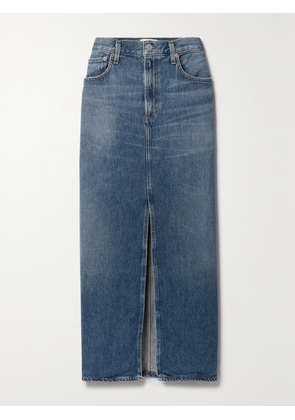 AGOLDE - Leif Denim Midi Skirt - Blue - 23,24,25,26,27,28,29,30,31,32