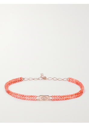 Diane Kordas - Id 14-karat Rose Gold, Bead And Diamond Choker - One size