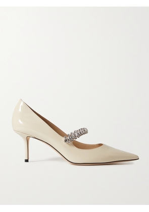 Jimmy Choo - Bing 65mm Crystal-embellished Patent-leather Pumps - White - IT34,IT34.5,IT35,IT35.5,IT36,IT36.5,IT37,IT37.5,IT38,IT38.5,IT39,IT39.5,IT40,IT40.5,IT41,IT41.5,IT42