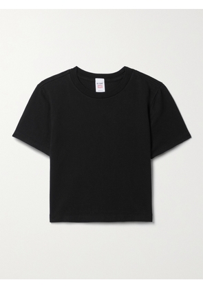 RE/DONE - + Hanes Micro Cropped Cotton-jersey T-shirt - Black - x small,small,medium,large
