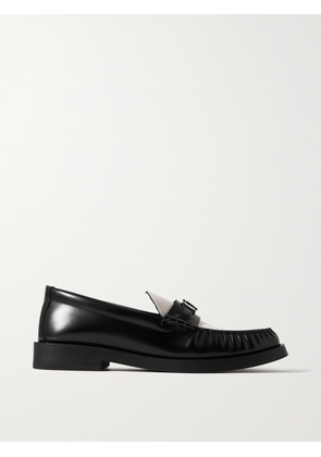 Jimmy Choo - Addie Embellished Two-tone Leather Loafers - Black - IT34,IT34.5,IT35,IT35.5,IT36,IT36.5,IT37,IT37.5,IT38,IT38.5,IT39,IT39.5,IT40,IT40.5,IT41,IT41.5,IT42
