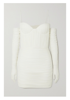 Alex Perry - Paige Ruched Stretch-jersey Mini Dress - White - UK 4,UK 6,UK 8,UK 10,UK 12,UK 14,UK 16