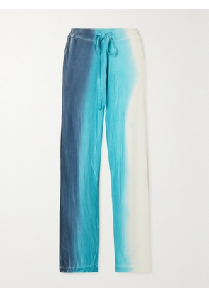 The Elder Statesman - Scape Ombré Organic Cotton And Cashmere-blend Straight-leg Track Pants - Blue - x small,small,medium,large