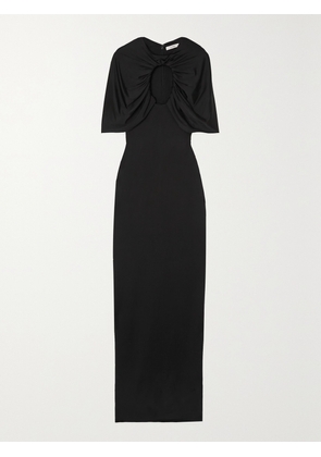 ET OCHS - Cape-effect Cutout Ruched Stretch-jersey Gown - Black - US0,US2,US4,US6,US8,US10,US12