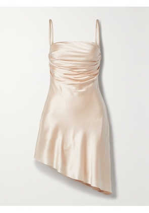 ET OCHS - Asymmetric Draped Silk-charmeuse Mini Dress - Neutrals - US0,US2,US4,US6,US8,US10,US12