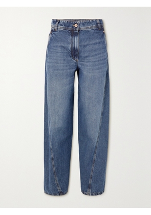 Brunello Cucinelli - Two-tone High-rise Wide-leg Jeans - Blue - IT38,IT40,IT42,IT44,IT46,IT48,IT50
