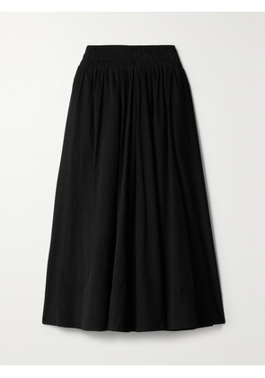 Suzie Kondi - The Kyria Pleated Cotton-corduroy Midi Skirt - Black - x small,small,medium,large,x large