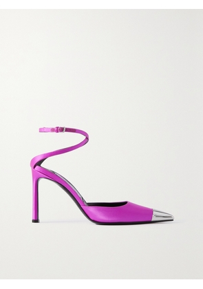 SERGIO ROSSI - + Area Metal-trimmed Satin Pumps - Pink - IT34,IT35,IT35.5,IT36,IT36.5,IT37,IT37.5,IT38,IT38.5,IT39,IT39.5,IT40,IT40.5,IT41,IT41.5,IT42