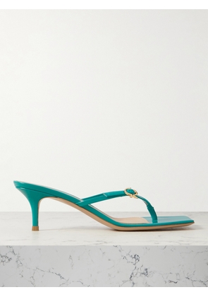 Gianvito Rossi - Vernice 55 Buckled Patent-leather Mules - Blue - IT35,IT35.5,IT36,IT36.5,IT37,IT37.5,IT38,IT38.5,IT39,IT39.5,IT40,IT40.5,IT41,IT42