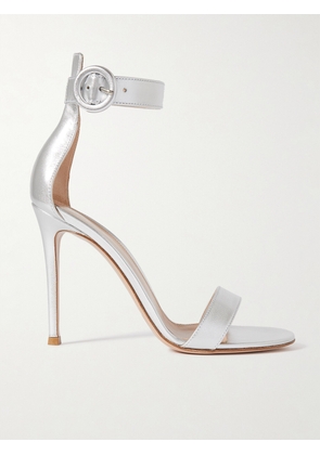 Gianvito Rossi - Portofino 105 Metallic Leather Sandals - Silver - IT34,IT35,IT36,IT36.5,IT37,IT37.5,IT38,IT38.5,IT39,IT39.5,IT40,IT40.5,IT41,IT41.5,IT42