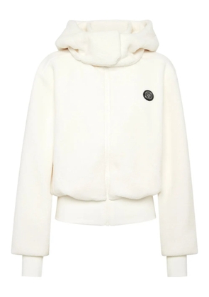 Plein Sport logo-plaque hoodie - White