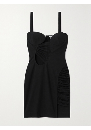 NENSI DOJAKA - Paneled Cutout Stretch-crepe And Tulle Mini Dress - Black - x small,small,medium,large