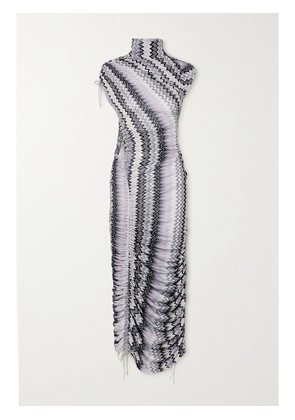 Missoni - Crystal-embellished Ruched Metallic Crochet-knit Maxi Dress - Multi - IT40,IT42,IT44,IT46