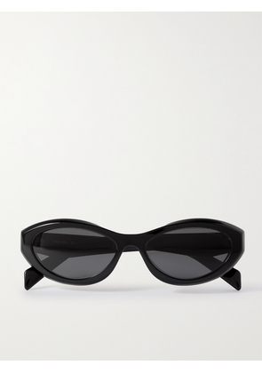 Prada Eyewear - Oval-frame Acetate Sunglasses - Black - One size