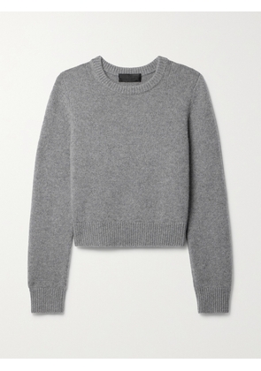 Nili Lotan - Poppy Cropped Brushed Cashmere Sweater - Gray - x small,small,medium,large