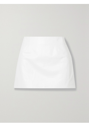 16ARLINGTON - Haile Leather Mini Skirt - White - UK 4,UK 6,UK 8,UK 10,UK 12,UK 14,UK 16