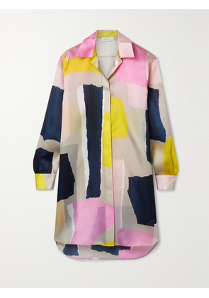 LAFAYETTE 148 - Oversized Printed Silk-satin Shirt - Pink - x small,small,medium