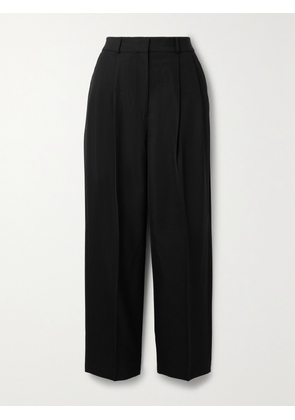 TOTEME - Pleated Grain De Poudre Wide-leg Pants - Black - DK32,DK34,DK36,DK38,DK40,DK42