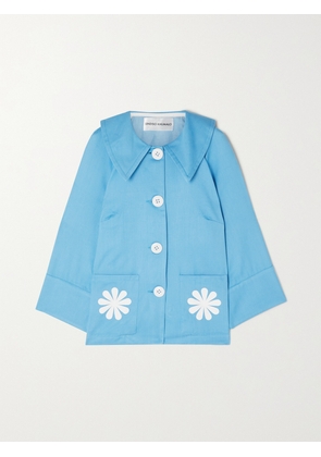 SINDISO KHUMALO - Pumla Floral-print Cotton-gabardine Jacket - Blue - UK 6,UK 8,UK 10,UK 12,UK 14