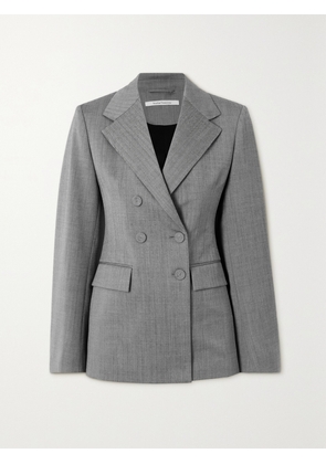 Another Tomorrow - + Net Sustain Double-breasted Wool-blend Twill Blazer - Black - IT36,IT38,IT40,IT42,IT44,IT46