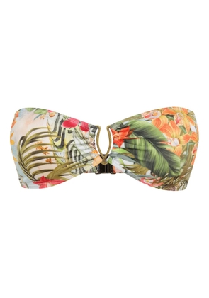 Lygia & Nanny floral-print bandeau bikini top - White