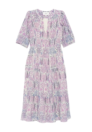 Ba&Sh Panissa puff-sleeve printed midi dress - Pink