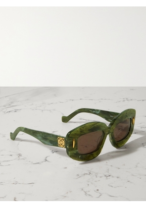 Loewe - Screen Square-frame Marbled Acetate Sunglasses - Green - One size
