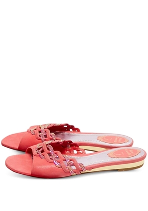 René Caovilla crystal-embellished suede sandals - Pink