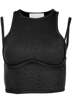 Fleur Du Mal strappy ribbed tank top - Black
