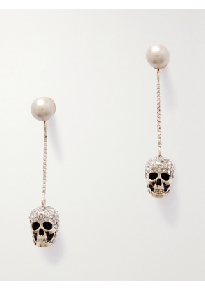 MCQUEEN - Gold-tone, Swarovski Crystal And Faux Pearl Earrings - One size