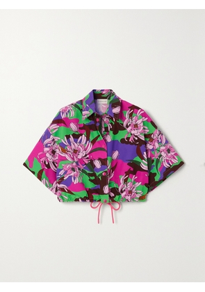 Moncler - Cropped Floral-print Cotton-poplin Shirt - Purple - IT38,IT40,IT42,IT44,IT46,IT48