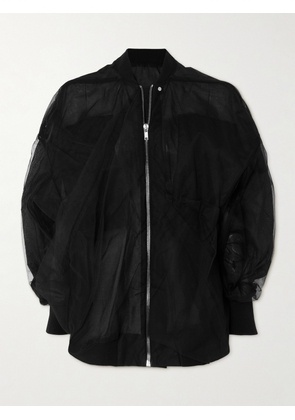Rick Owens - Gathered Mesh Bomber Jacket - Black - IT38,IT40,IT42,IT44,IT48