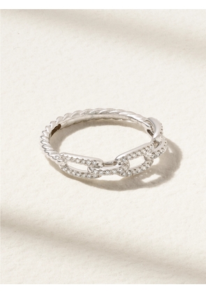 David Yurman - Stax Chain Link 18-karat White Gold Diamond Ring - Silver - 5,6,7,8