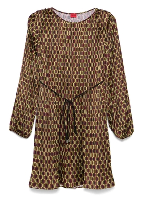 HUGO geometric-print pleated dress - Red