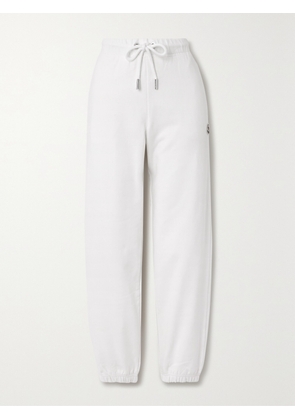 Moncler - Tapered Cotton-jersey Track Pants - White - xx small,x small,small,medium,large,x large,xx large