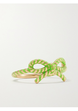 Alison Lou - Streamer 14-karat Gold And Enamel Ring - Green - 6,7,8