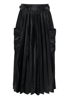 sacai pleated midi skirt - Black