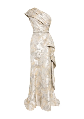 Saiid Kobeisy one -shoulder brocade dress - Gold