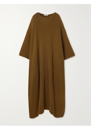 The Row - Roman Ribbed Cashmere Poncho - Brown - XS/S,M/L
