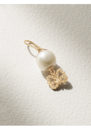 Alison Lou - Butterfly Streamer 14-karat Gold Pearl Single Earring - One size