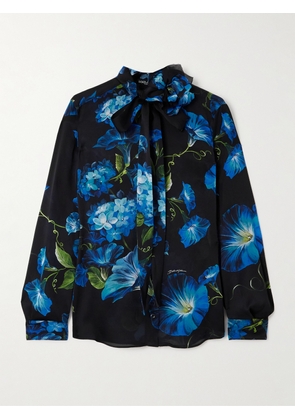 Dolce & Gabbana - Floral-print Silk Blouse - Black - IT36,IT38,IT40,IT42,IT44,IT46,IT48,IT50