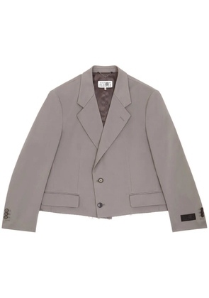 MM6 Maison Margiela raw-hem single-breasted blazer - Grey