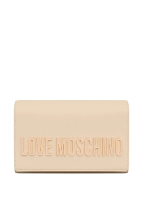 Love Moschino embossed chain shoulder bag - Neutrals