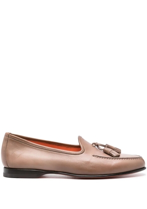 Santoni Andrea tassel leather loafers - Brown