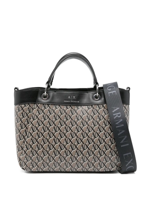 Armani Exchange monogram-pattern tote bag - Black