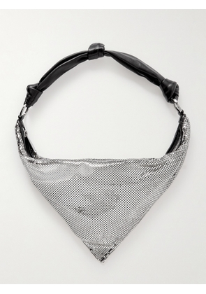 Amina Muaddi - Cameron Leather-trimmed Chainmail Shoulder Bag - Silver - One size